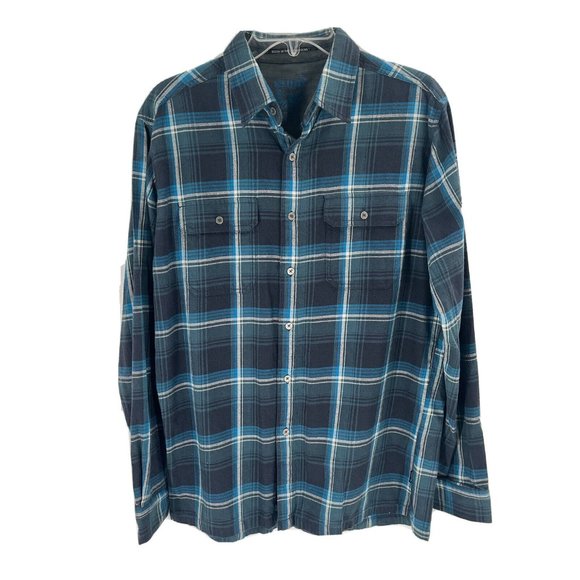 Kuhl Other - Kuhl Cotton Wool Blend Blue Plaid Button Up Shirt Sz Mens Medium